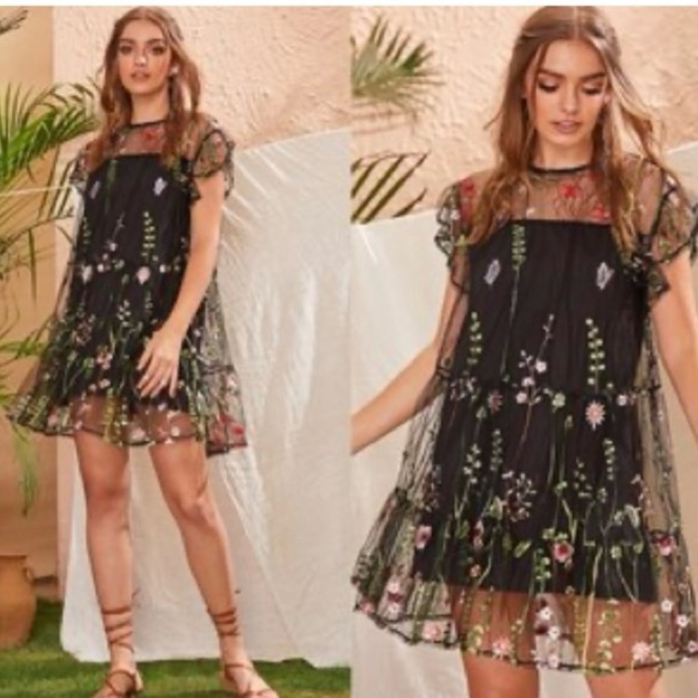 Lovely Floral Embroidered Dress